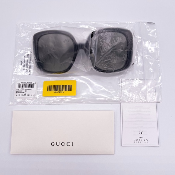 NEW GUCCI GG0714SA 001 BLACK SQUARE GUCCI SUNGLASSES GG0714S - Picture 11 of 12